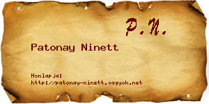 Patonay Ninett névjegykártya